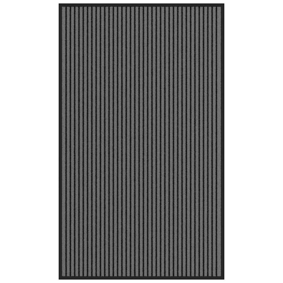 Felpudo a rayas negro y gris 90x150