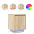 Mesilla de noche con luces LED roble Sonoma 38x34x50