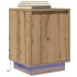 Mesilla de noche con luces LED roble artesanal 38x34x50