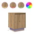 Mesilla de noche con luces LED roble artesanal 38x34x50
