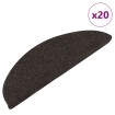 Alfombrilla autoadhesiva escalera 20 uds negro 65x22,5x3,5 cm