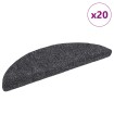 Alfombrilla autoadhesiva escalera 20 uds gris oscuro 56x17x3 cm