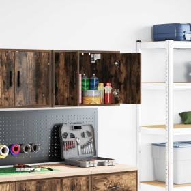 Armario de pared para garaje madera de ingeniería roble