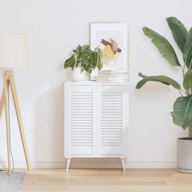 Puerta de armario de lamas 2 uds blanco 69x29,5