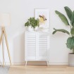 Puerta de armario de lamas 2 uds blanco 69x29,5 cm