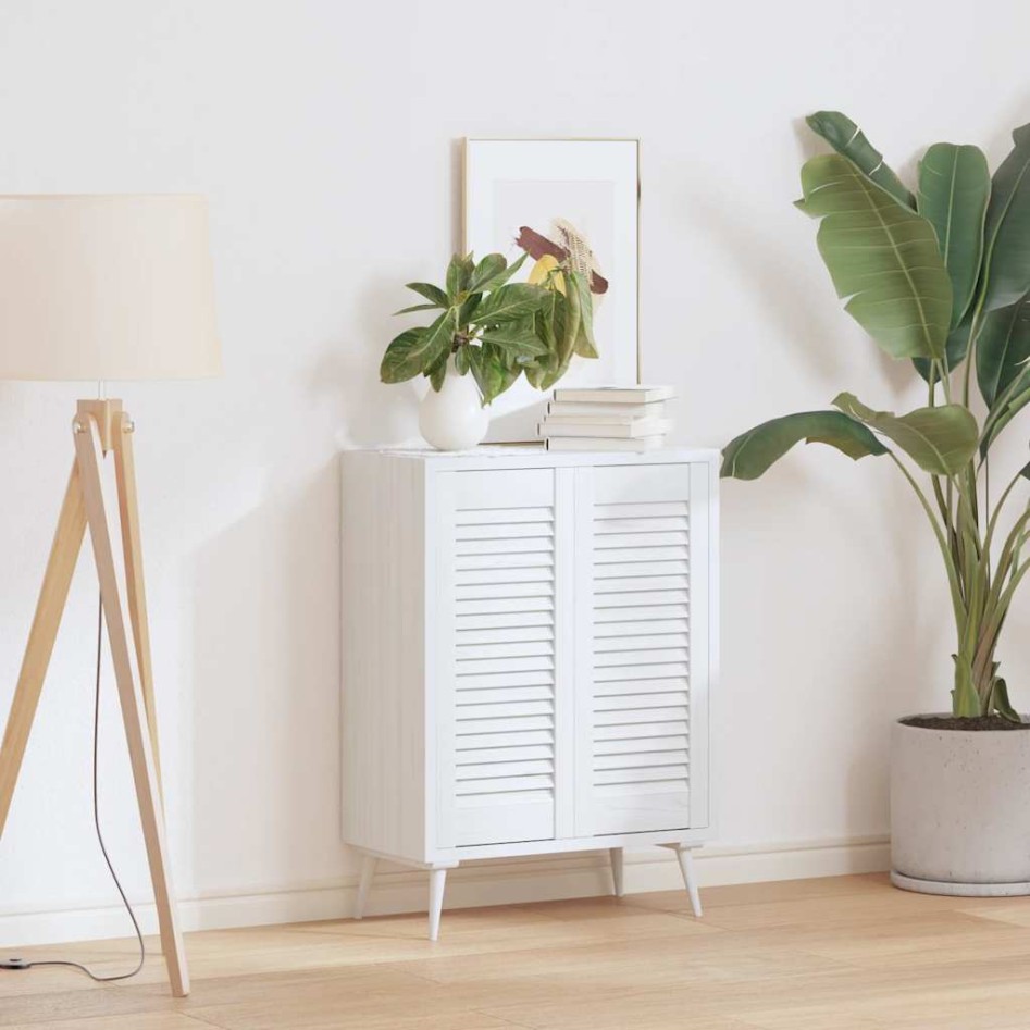 Puerta de armario de lamas 2 uds blanco 69x29,5