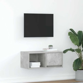 Mueble de TV madera de ingeniería gris hormigón 60x31x25,5