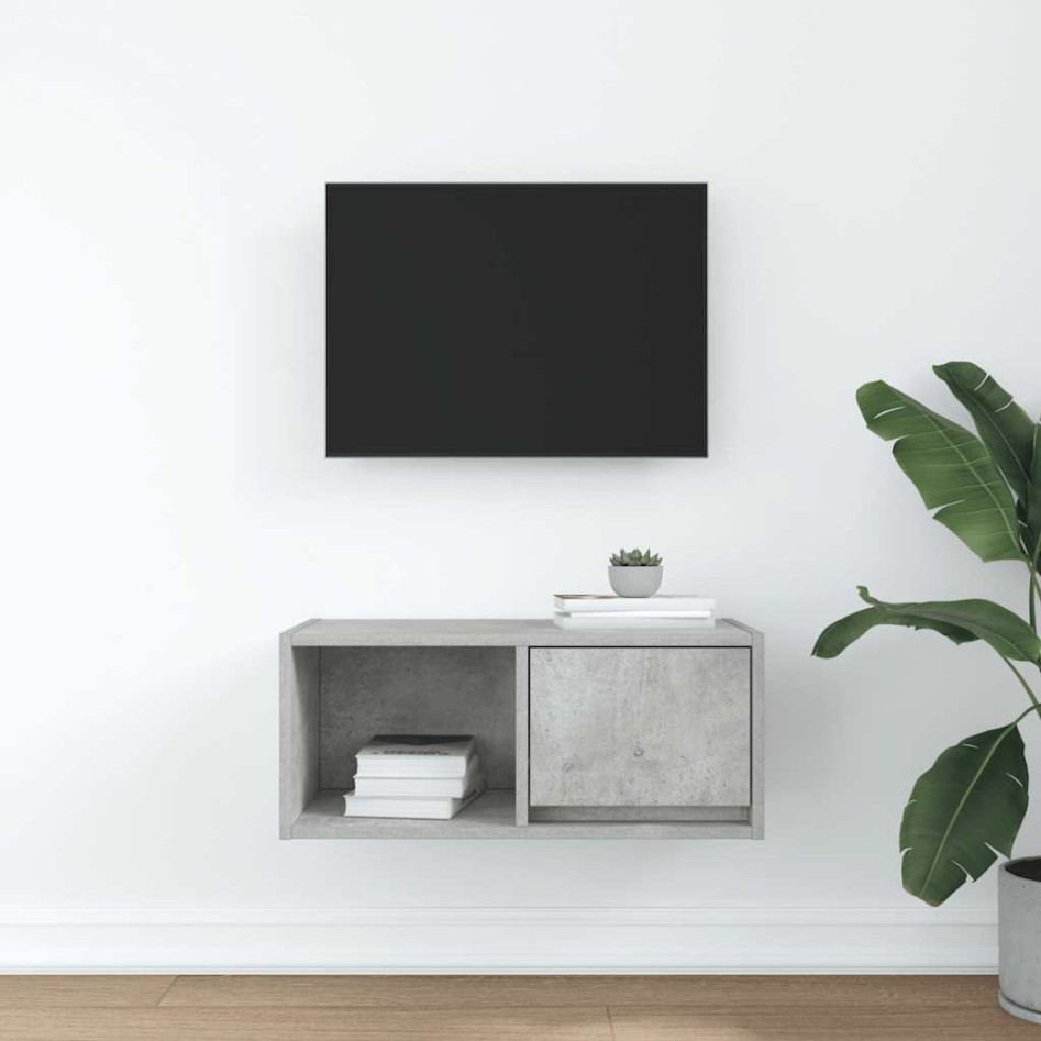 Mueble de TV madera de ingeniería gris hormigón 60x31x25,5