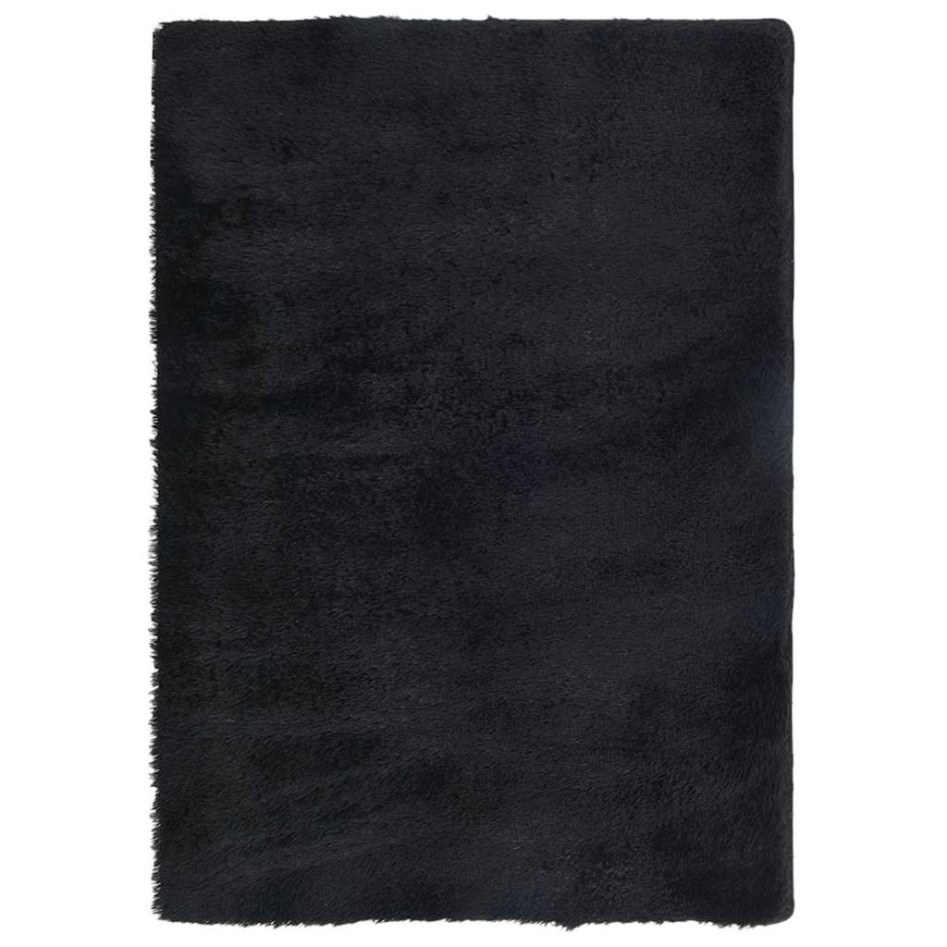 Alfombra peluda de pelo largo NAVARRA negra 120x170cm