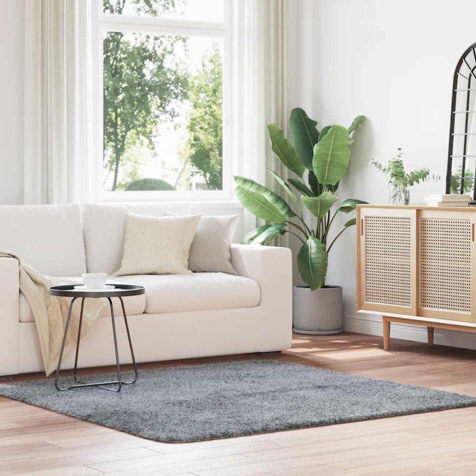 Alfombra de pelo largo NAVARRA gris plateado 160x160