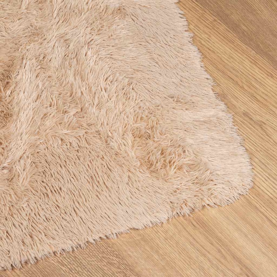 Alfombra peluda de pelo largo NAVARRA beige 160x160cm