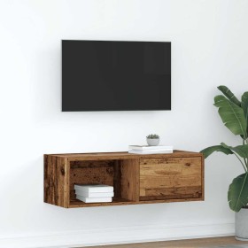 Mueble para TV madera contrachapada envejecida 80x31x25,5