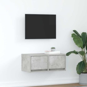 Mueble de TV madera de ingeniería gris hormigón 60x31x25,5