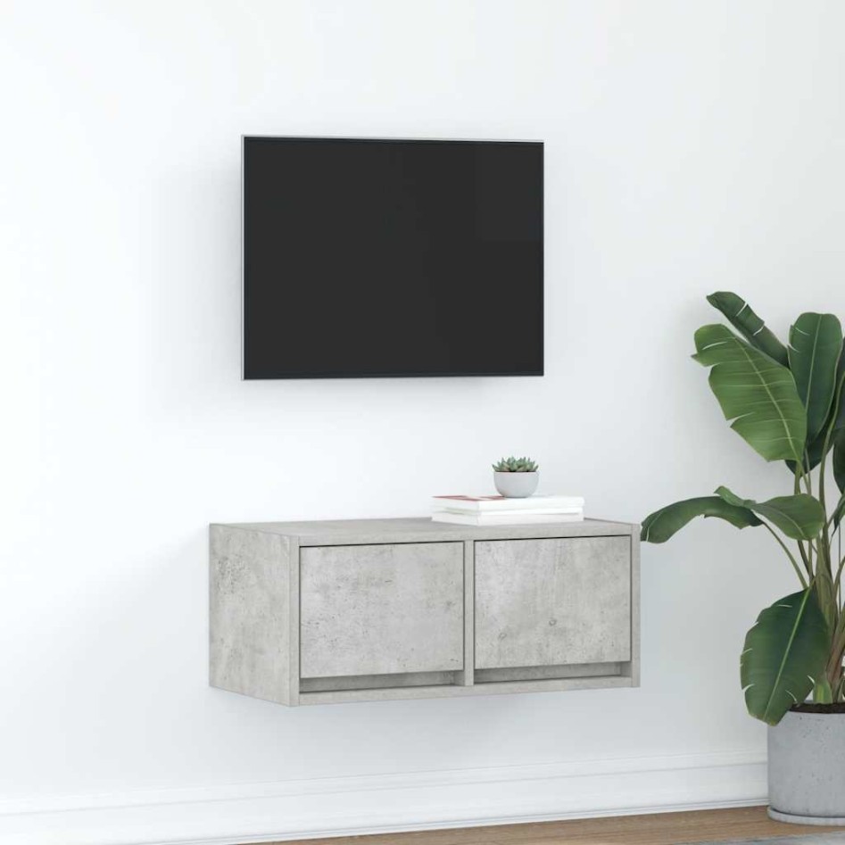 Mueble de TV madera de ingeniería gris hormigón 60x31x25,5