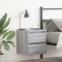 Mesilla de noche de pared gris Sonoma 38x34x40