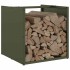 Leñero verde oliva 40x40x40 cm Acero laminado en