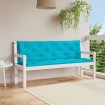 Cojines para banco de jardín 2 uds tela turquesa 150x50x7 cm