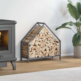 Leñero antracita 60x25x60 cm Acero laminado en