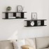 Estantes de pared 2uds roble negro 75x18x20cm madera