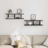 Estantes de pared 2uds roble negro 75x18x20cm madera