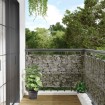 Pantalla de privacidad de balcón PVC look piedra 400x120 cm