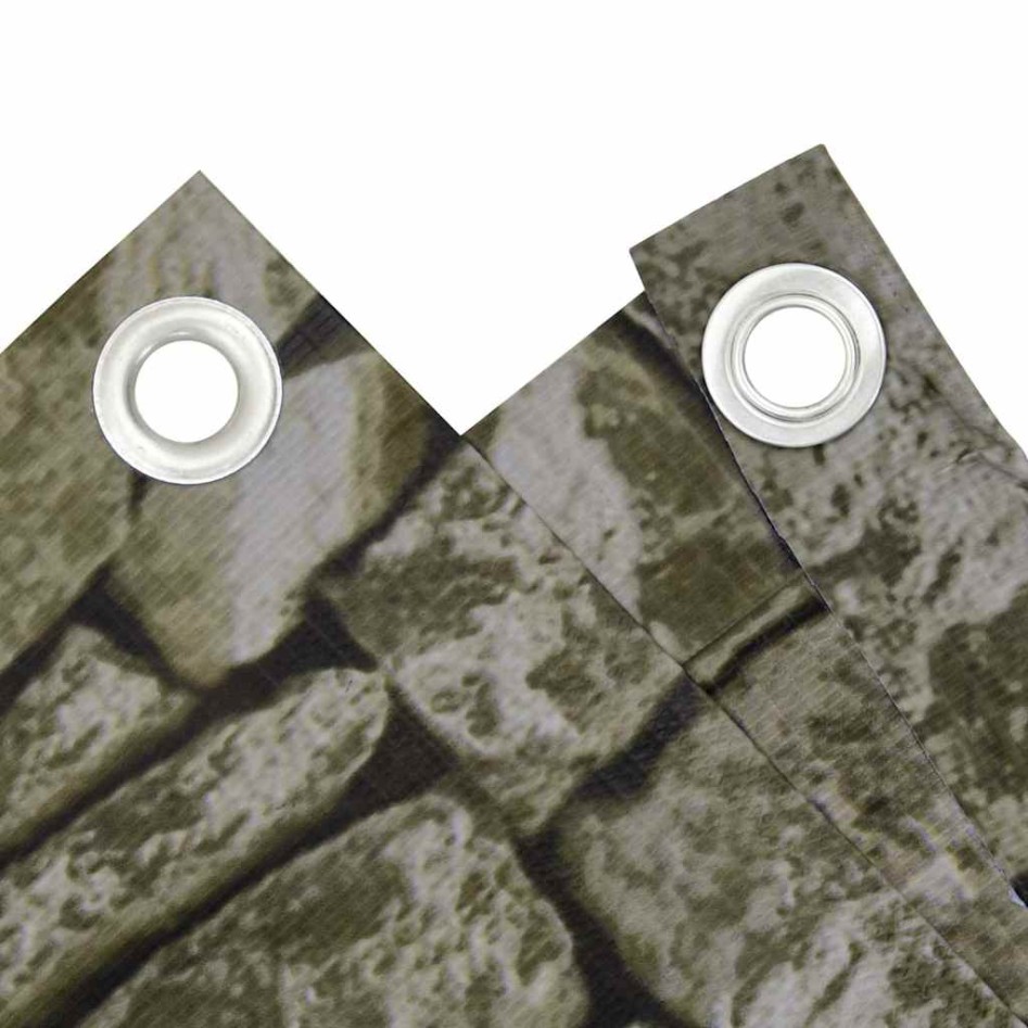 Pantalla de privacidad de balcón PVC look piedra 400x120