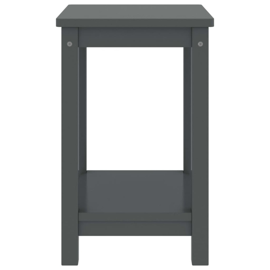 Mesitas de noche madera maciza de pino gris oscuro