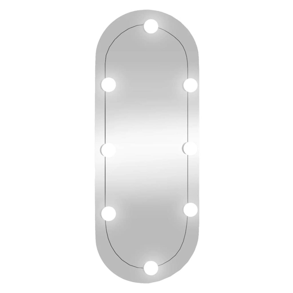 Espejo de pared ovalado con luces LED vidrio 30x70