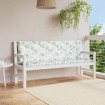 Cojines banco jardín 2 uds tela estampado de hojas 150x50x7 cm