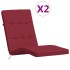 Cojines para tumbona 2 uds tela Oxford rojo