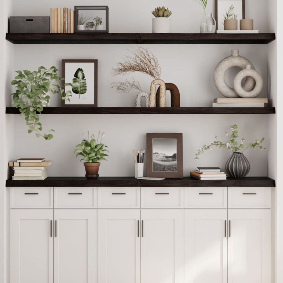 Estante pared madera roble tratada marrón oscuro