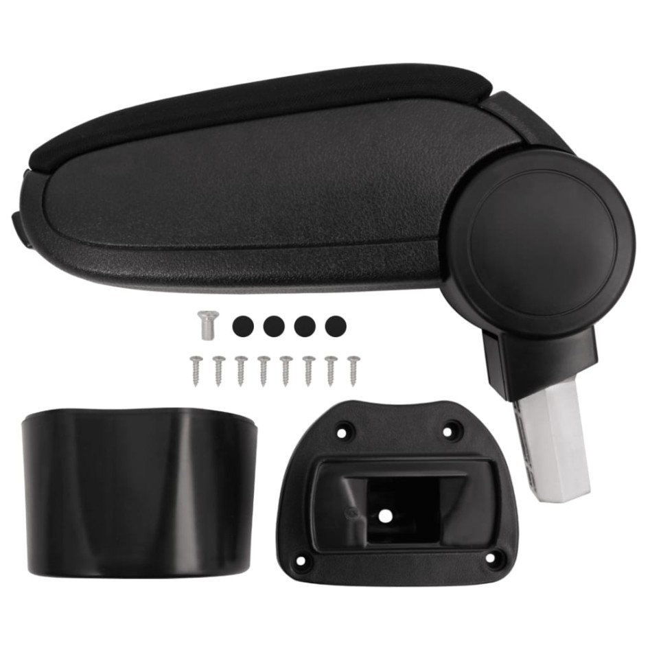 Reposabrazos para coche ABS negro 14,5x31,5x(30-48)