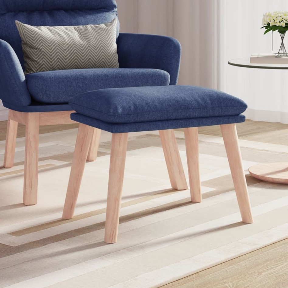 Reposapiés de tela azul 45x29,5x35