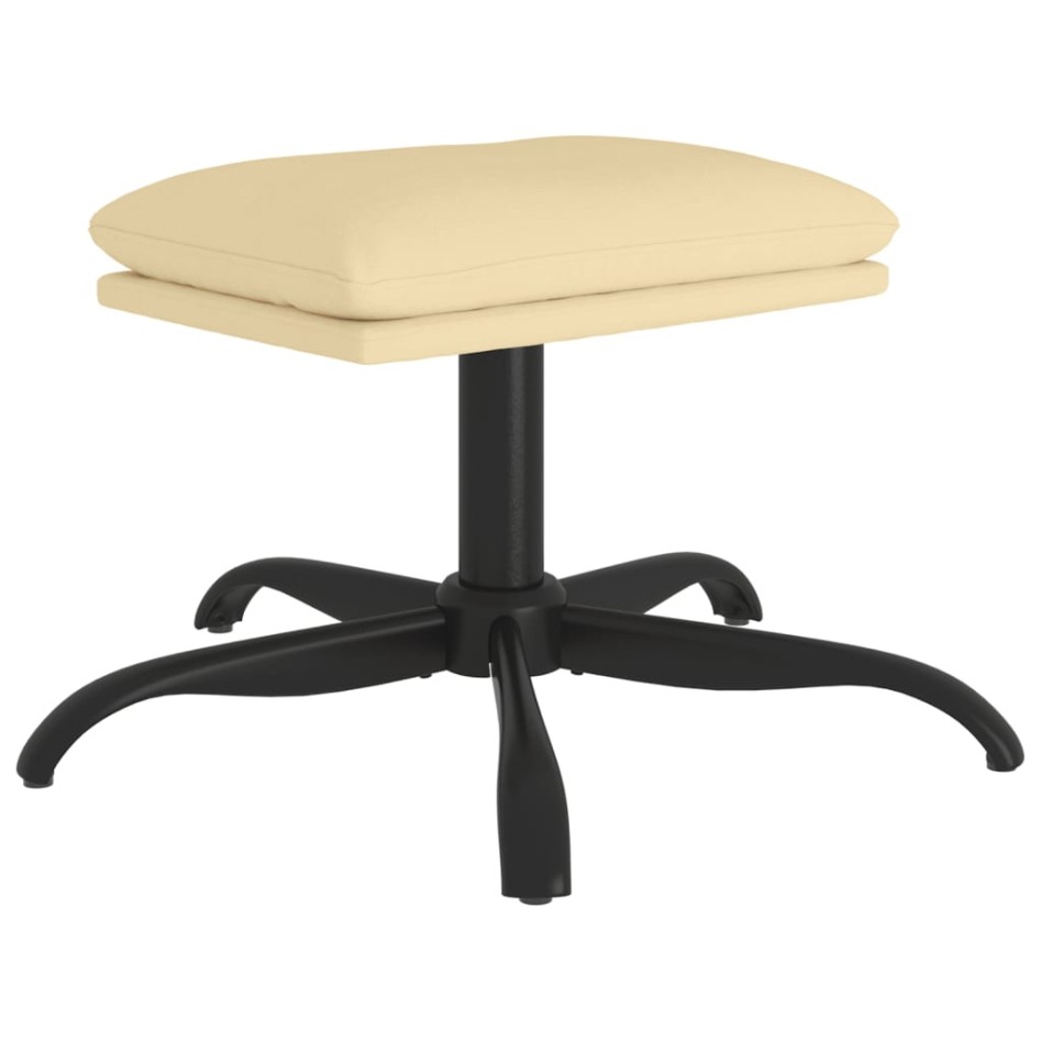 Reposapiés de terciopelo blanco crema 60x60x36