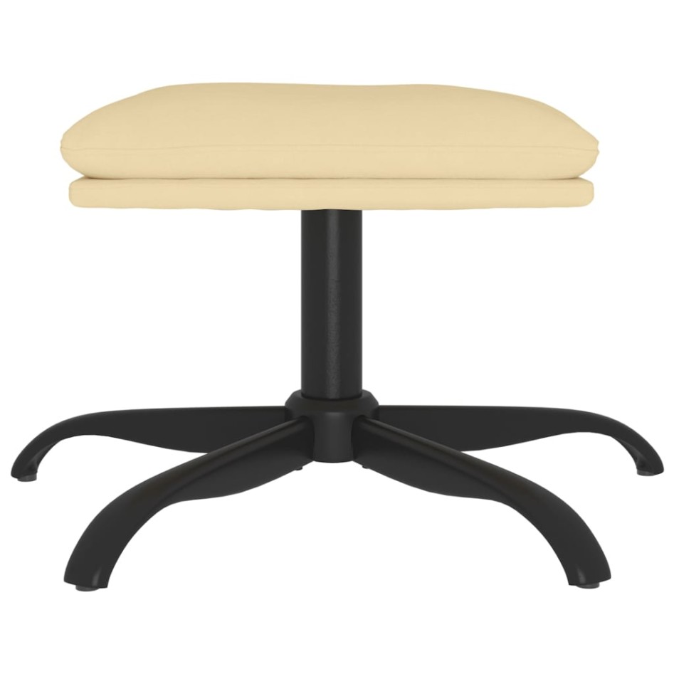 Reposapiés de terciopelo blanco crema 60x60x36