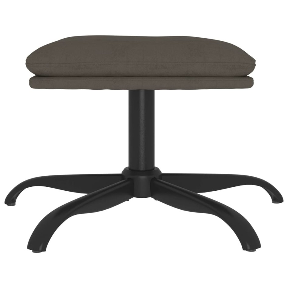 Reposapiés de terciopelo gris oscuro 60x60x36