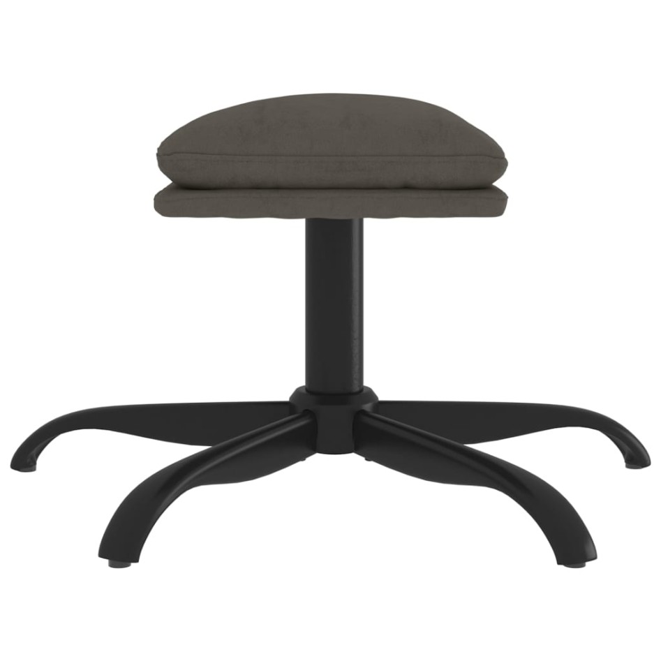 Reposapiés de terciopelo gris oscuro 60x60x36