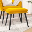 Reposapiés de terciopelo amarillo mostaza 45x29,5x35 cm