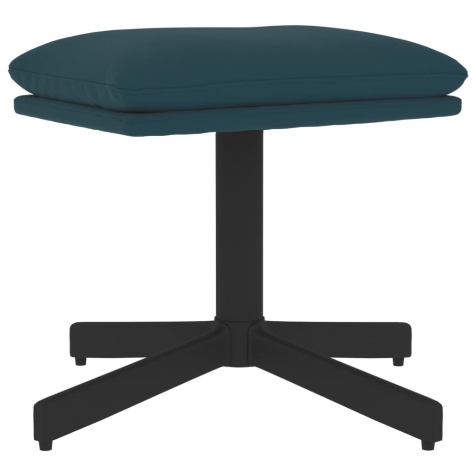 Reposapiés de terciopelo azul 60x60x36