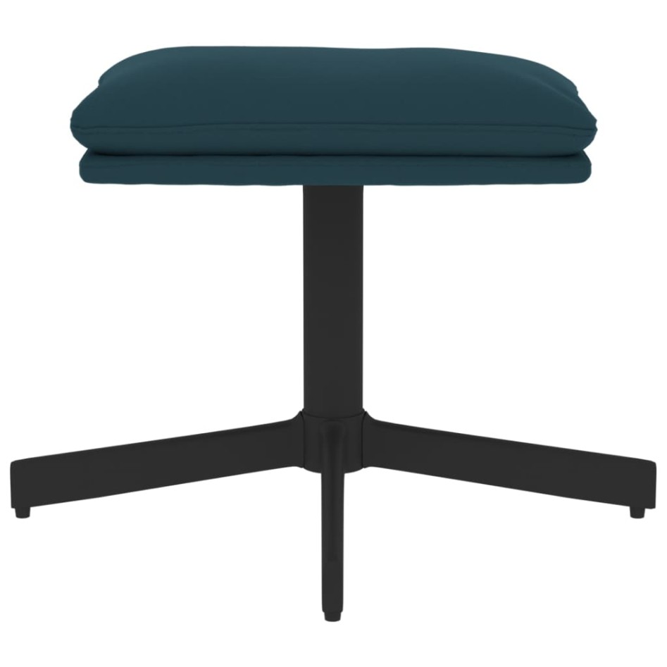 Reposapiés de terciopelo azul 60x60x36