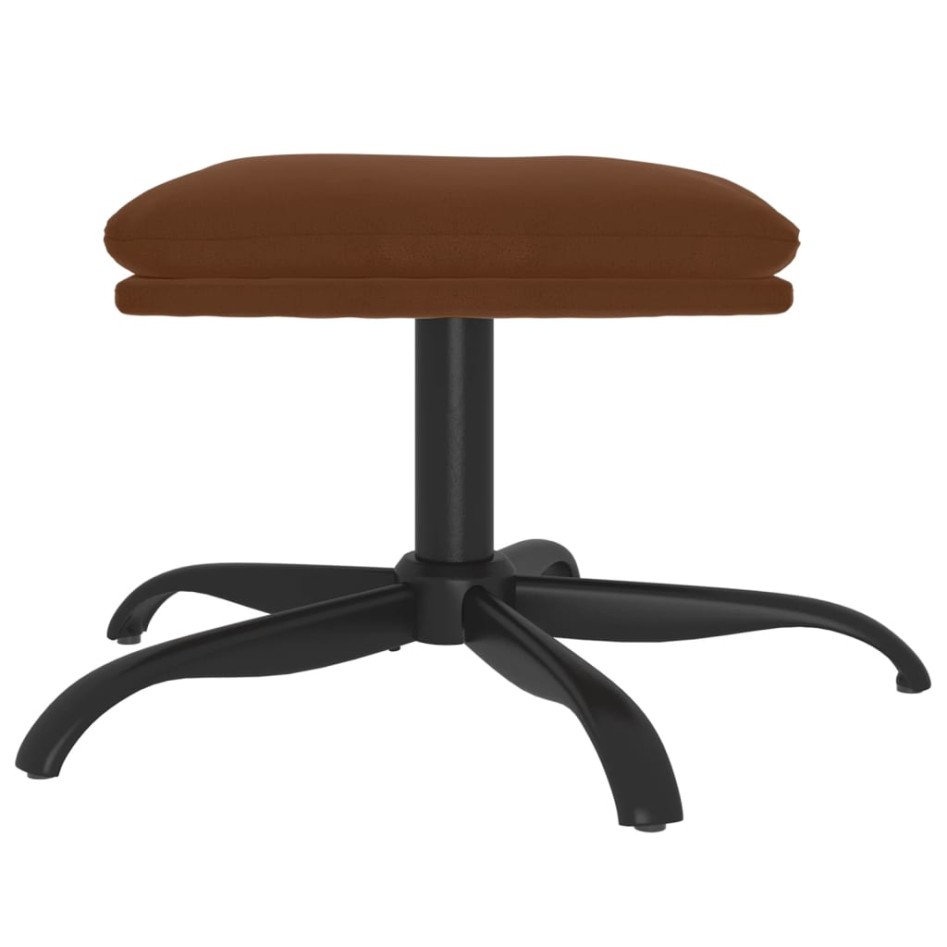 Reposapiés tela de microfibra marrón 60x60x36