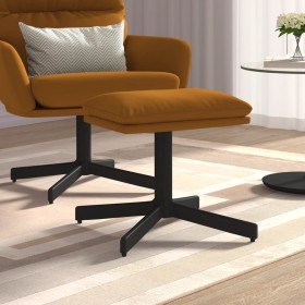 Reposapiés de terciopelo marrón 60x60x36