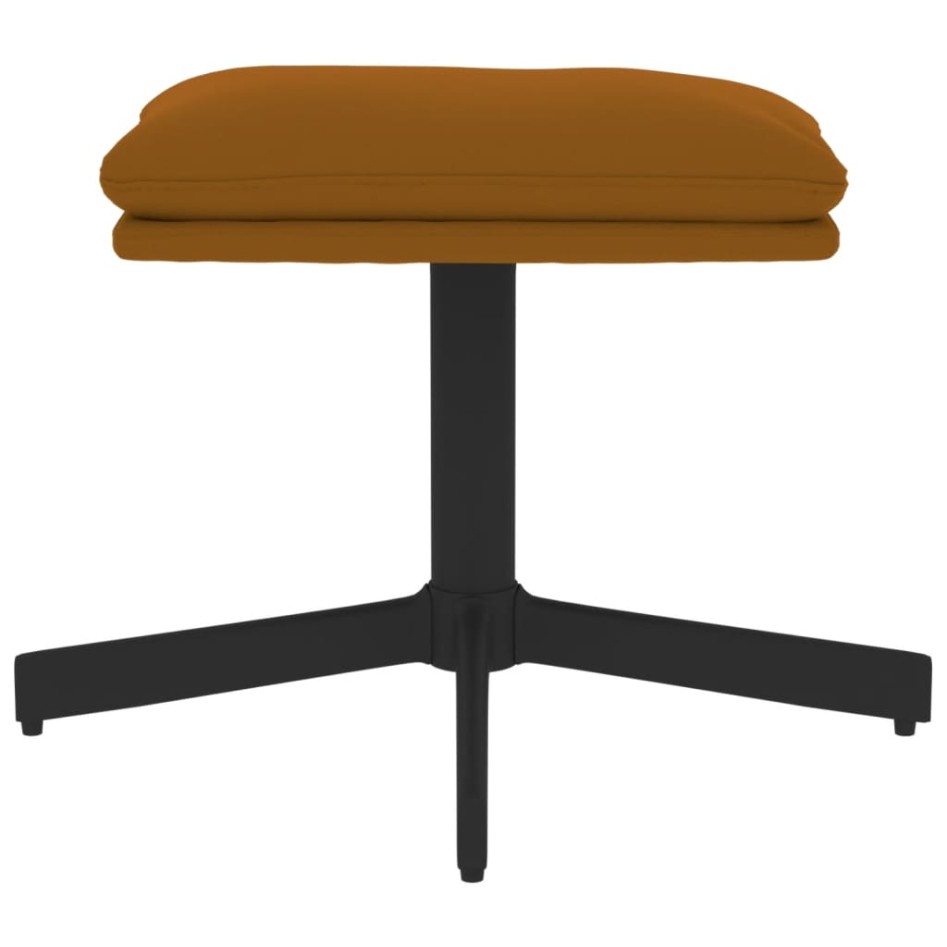 Reposapiés de terciopelo marrón 60x60x36