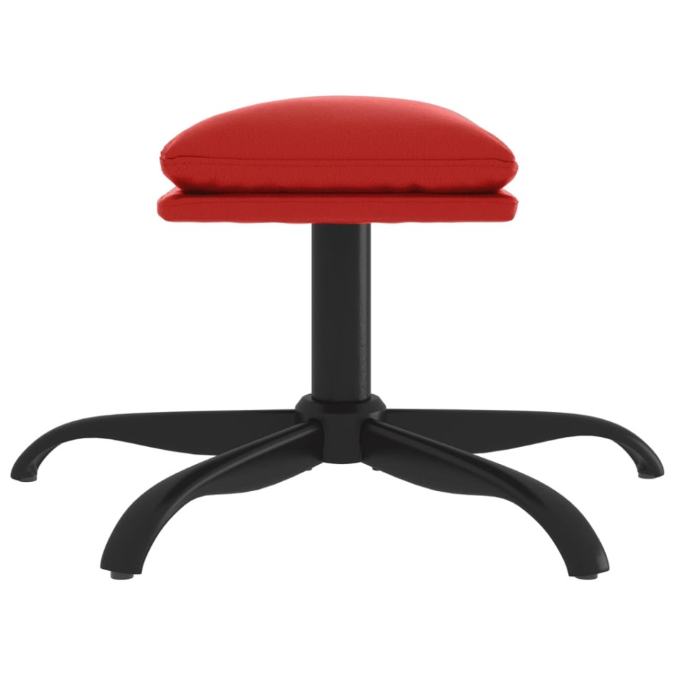 Reposapiés de cuero sintético color vino 60x60x36