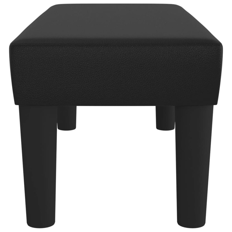 Banco de cuero sintético negro 70x30x30