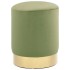 Taburete de terciopelo verde mostaza y