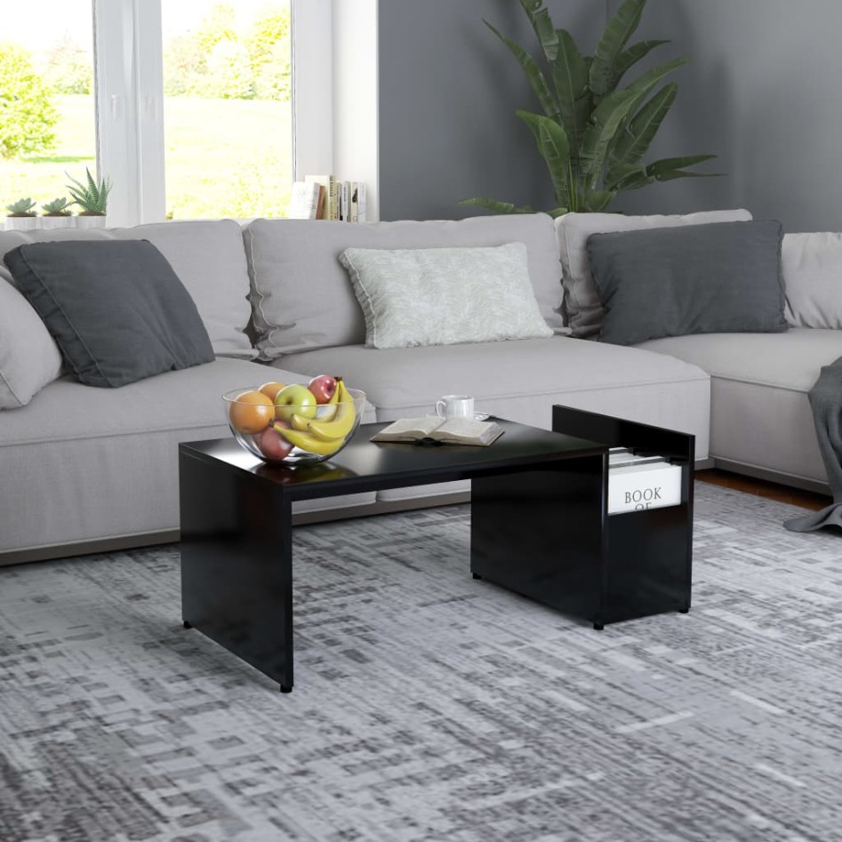 Mesa de centro madera contrachapada negro 90x45x35