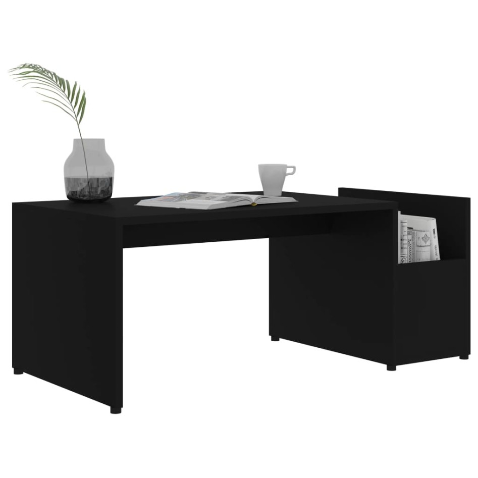 Mesa de centro madera contrachapada negro 90x45x35