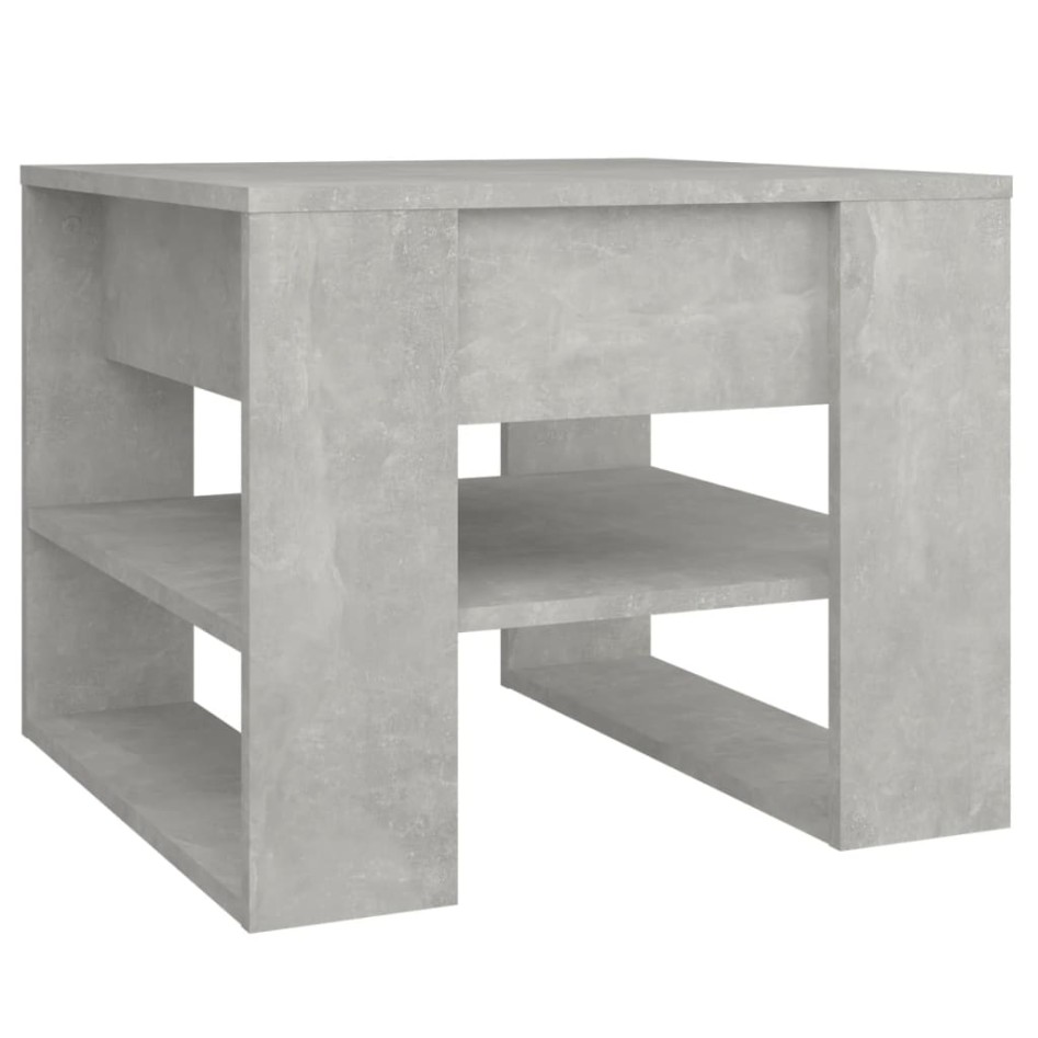 Mesa de centro madera de ingeniería gris hormigón 55,5x55x45