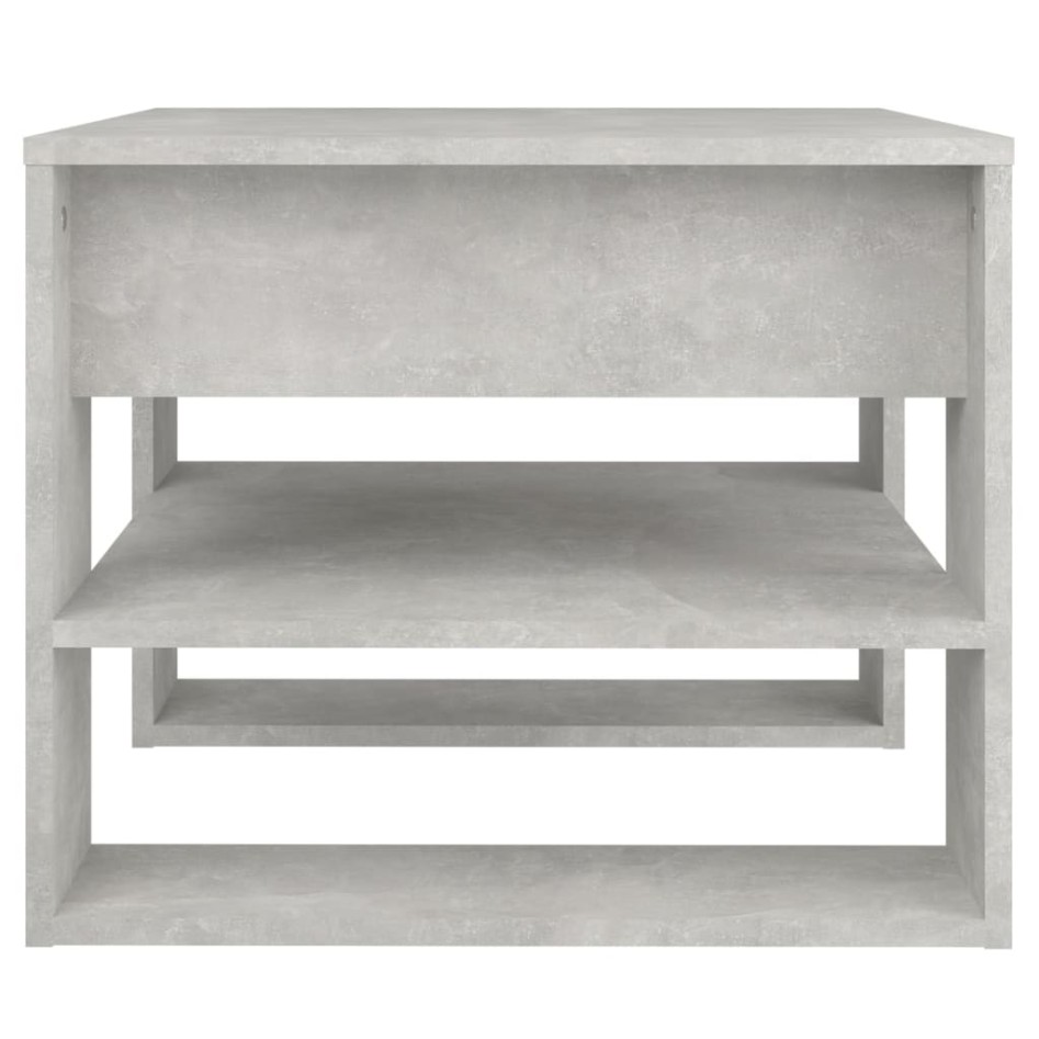 Mesa de centro madera de ingeniería gris hormigón 55,5x55x45